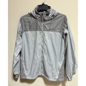 Columbia Men's Gray Hooded Lightweight Windbreaker Jacket Full Zip Size  XL
